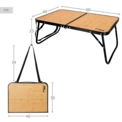 AKTIVE - Table De Camping Pliante Effet Bambou, 60x40x25 Cm -Camp - Vélo Kids Magasin aktive table de camping pliante effet bambou 60x40x25 cm 3