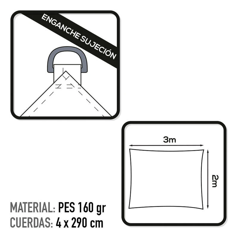 Auvent Rectangulaire En Polyester Aktive Garden Coloris Blanc 3 Auvent Rectangulaire En Polyester Aktive Garden Coloris Blanc – Image 3