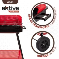 Barbecue Portable Au Charbon De Bois Pour 4 Niveaux Aktive -Camp - Vélo Kids Magasin barbecue portable au charbon de bois pour 4 niveaux aktive 2