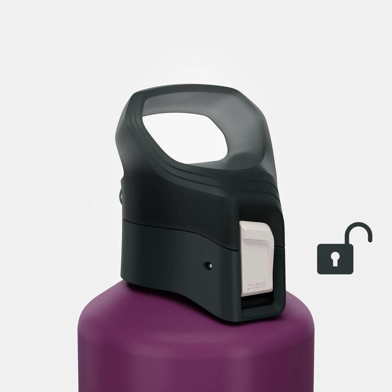 Quechua Gourde Alu 1L Avec Bouchon à Ouverture Rapide Pour La Randonnée - Violet 5 Quechua Gourde Alu 1L Avec Bouchon à Ouverture Rapide Pour La Randonnée - Violet – Image 5