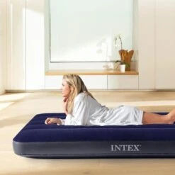 Matelas Gonflable - Intex Classic Downy -1 Personne - 76x191x25 Cm (BxLxH) -Camp - Vélo Kids Magasin matelas gonflable intex classic downy 1 personne 76x191x25 cm bxlxh 5