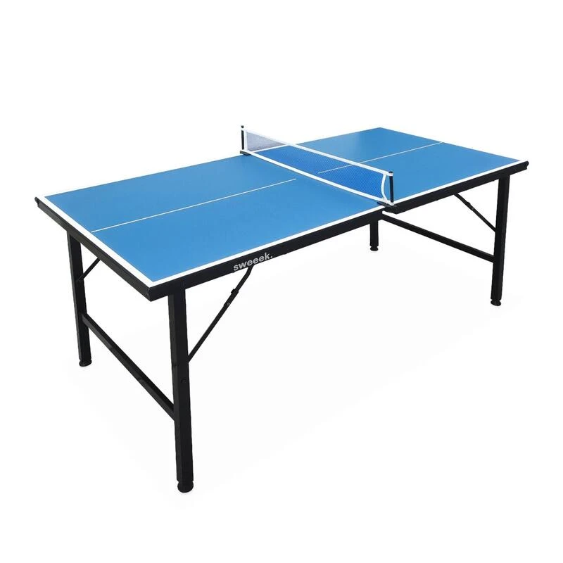 Mini Table De Ping Pong Pliable 150x75cm INDOOR Bleue, Avec 2 Raquettes Et 3 2 Mini Table De Ping Pong Pliable 150x75cm INDOOR Bleue, Avec 2 Raquettes Et 3 – Image 2