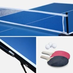 Mini Table De Ping Pong Pliable 150x75cm INDOOR Bleue, Avec 2 Raquettes Et 3 9 Mini Table De Ping Pong Pliable 150x75cm INDOOR Bleue, Avec 2 Raquettes Et 3 -Camp - Vélo Kids Magasin mini table de ping pong pliable 150x75cm indoor bleue avec 2 raquettes et 3 4