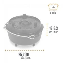Petromax Dutch Oven FT3-3QT (avec Pieds) Et Levier De Couvercle -Camp - Vélo Kids Magasin petromax dutch oven ft3 3qt avec pieds et levier de couvercle 2