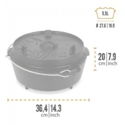 Petromax Dutch Oven FT6-6QT (avec Pieds) Ensemble - Poêle + Sac De Rangement + -Camp - Vélo Kids Magasin petromax dutch oven ft6 6qt avec pieds ensemble poele sac de rangement 2