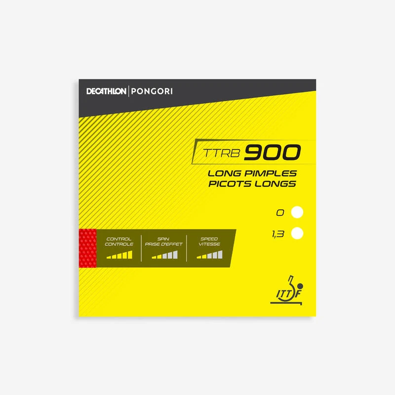 REVÊTEMENT RAQUETTE DE TENNIS DE TABLE TTRB 900 PICOTS LONG 1 REVÊTEMENT RAQUETTE DE TENNIS DE TABLE TTRB 900 PICOTS LONG