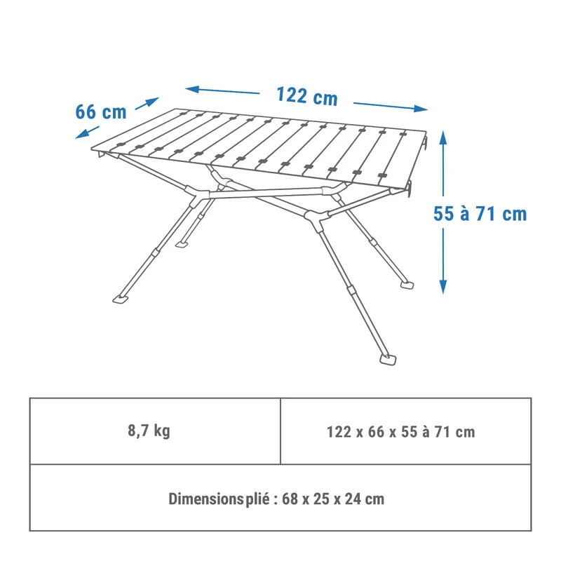 Quechua TABLE DE CAMPING COMPACTE 4/6 PERSONNES - PLATEAU BOIS - POCHE DE RANGEMENT 2 Quechua TABLE DE CAMPING COMPACTE 4/6 PERSONNES - PLATEAU BOIS - POCHE DE RANGEMENT – Image 2