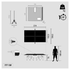 TABLE DE TENNIS DE TABLE CLUB TTT130 -Camp - Vélo Kids Magasin table de tennis de table club ttt130 2
