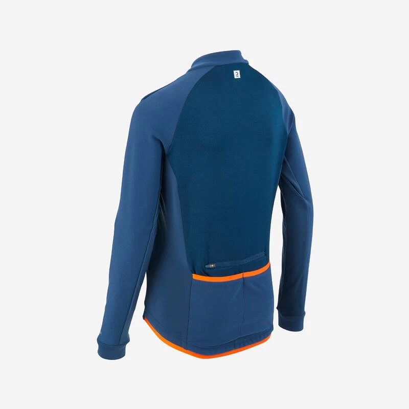 BTWIN VESTE VELO ENFANT 500 BLEU ORANGE 2 BTWIN VESTE VELO ENFANT 500 BLEU ORANGE – Image 2